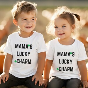 Mama's good luck charm baby shirt, St. Patrick's Day toddler shirt, kids' Irish shirt, baby St. Patrick's Day bodysuit, St. Paddys day shirt image 2