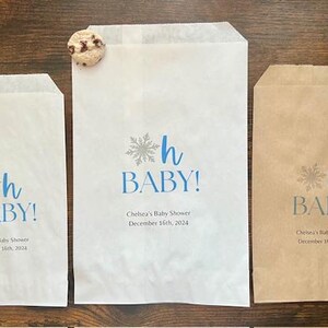 Oh baby vinter babyshower-godispåse, babyshower-festgåva, vinterbabyströssel, varm chokladpåsar, godispåsar, babyshower-påse för helgen bild 3