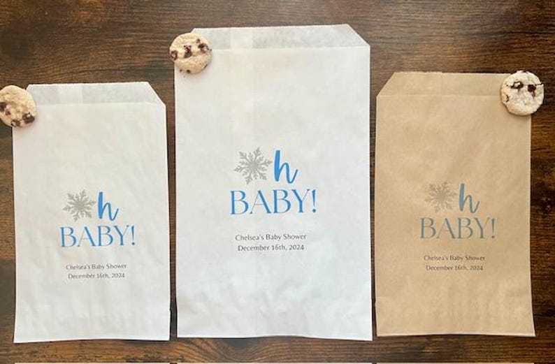 Oh baby vinter babyshower-godispåse, babyshower-festgåva, vinterbabyströssel, varm chokladpåsar, godispåsar, babyshower-påse för helgen bild 3