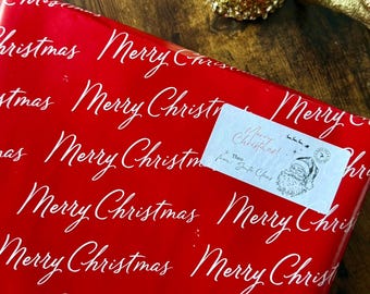 Weihnachtsmann Weihnachtsgeschenkanhänger Aufkleber, von Weihnachtsaufklebern, Kinderweihnachtsanhänger, Weihnachtsaufkleber, Weihnachtsmannetiketten, personalisierte Geschenkanhänger,