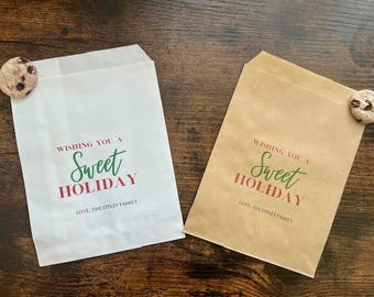 Ich wünsche Ihnen einen süßen Feiertagsbeutel, Weihnachtsbevorzugungsbeutel, Süßigkeitsbeutel, Weihnachtsplätzchenbeutel, kundenspezifische Feiertagsbeutel für Familiengeschenke,