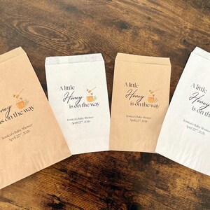 A little honey is on the way baby shower favor bags, treat bags, cookie bags, personalized party favor bags, honey baby shower image 2