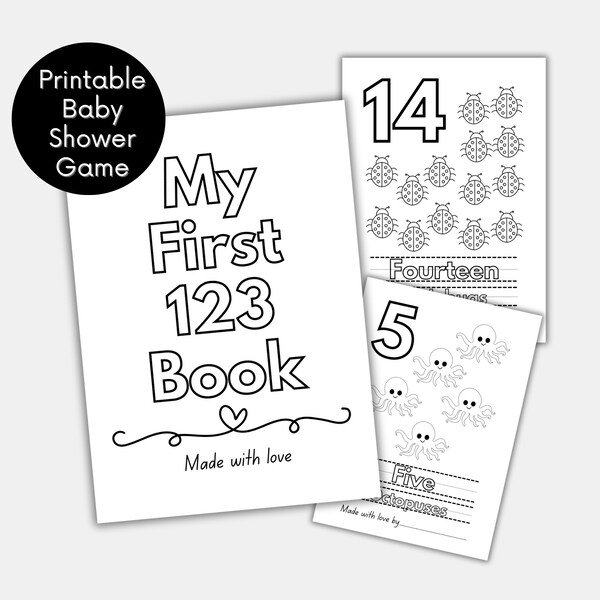 Babys erstes 123 Buch, ein Babyparty-Ausmalabenteuer