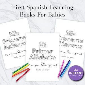 Spanish Baby Shower ABC Coloring Activity, Animal Theme Alphabet Book, Baby Shower 123 Coloring Book, Baby Alphabet Book, Spanish Alphabet