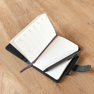 Leather organizer A6 with pen and calendar/appointment planner 2023/24, personalizable with initials - gift idea