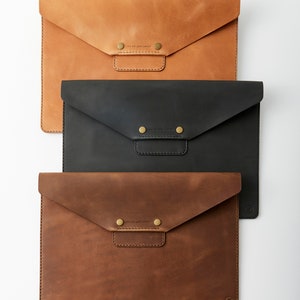 Sac ordinateur portable en cuir véritable personnalisable - cadeau pour le quotidien au bureau, rangement ordinateur portable, rendez-vous clients, homme/femme d'affaires
