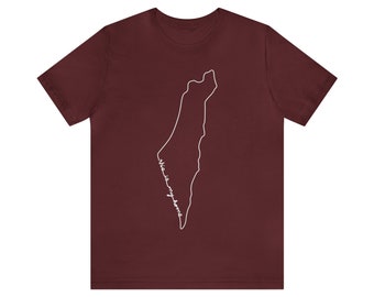 Israel "this is my home" Tee - Map of Israel 1-line Continuous Line Illustration - Unisex Jersey Short Sleeve