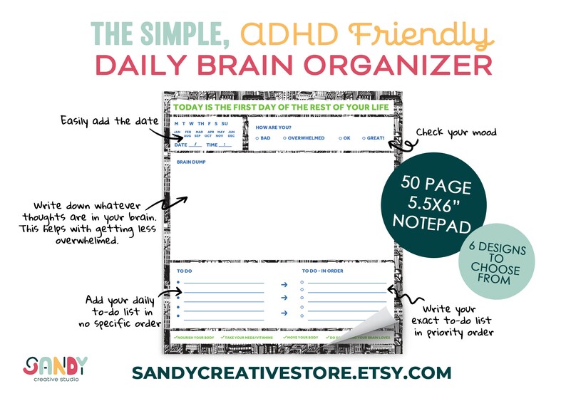 Adhd, Neurodivergent Friendly to Do List | Simple Daily Planner | Task ...
