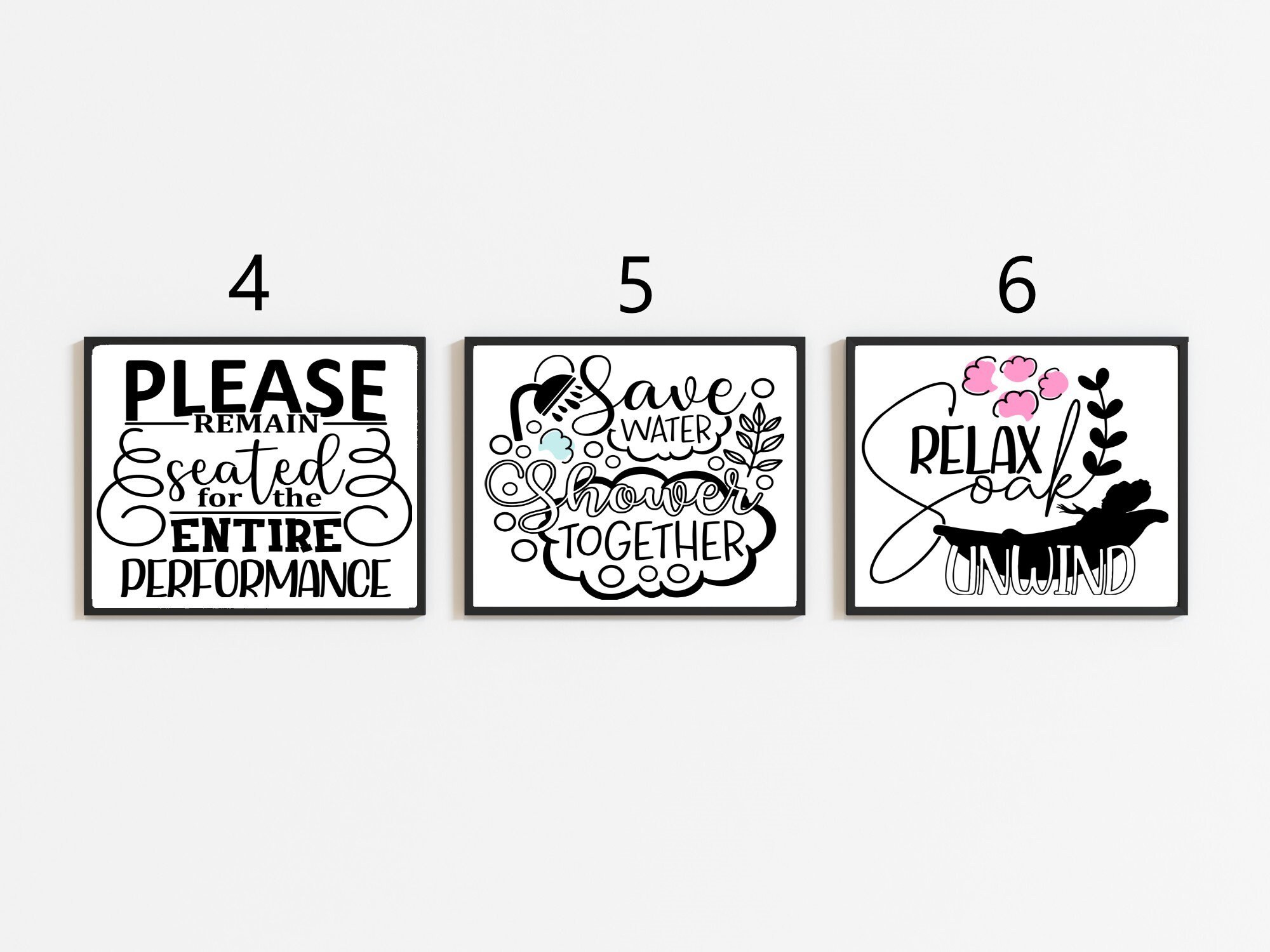 Bathroom Prints Downstairs Toilet Wall Art Sign Home Etsy