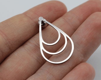 6pcs Stainless Steel Oval Earrings, Steel Oval Geometric Stud Earring, Steel Earring Posts, Geometric Earrings, Laser Cut Jewelry Supplies