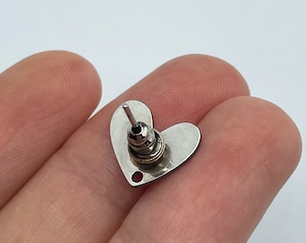 6pcs orecchini chirurgici in acciaio cuore stud, borchie a cuore minuscolo, orecchini minimalisti, orecchini minuscoli, orecchini a perno in acciaio, forniture per gioielli
