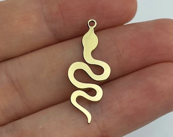 6pcs Raw Brass Snake Charm, Raw Brass Tiny Snake Pendant, Earring Charms, Animal Charms, Brass Jewelry Making Supplies, Brass Earring Charms