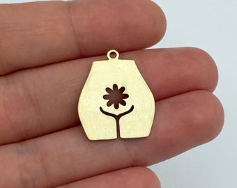 6pcs Raw Brass Female Body Charm, Brass Earring Charms, Female Figure Charm, Jewelry Components, Brass Findings 19x23x0.80mm