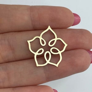 6 Stück Roh Messing Blume Anhänger, Messing Anhänger für Ohrring machen, Messing Zubehör, Ohrring Zubehör, Schmuckherstellung Zubehör 23x24x0.80mm