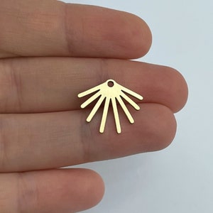 10pcs Raw Brass Half Sun Charm, Brass Sun Earring Connectors, Raw Brass Jewelry Making Supplies, DIY Earring Supplies, Brass Jewelry Parts