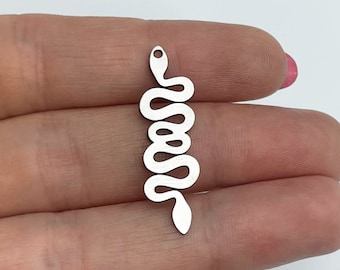 6pcs Stainless Steel Snake Charm, Snake Earring Charm, Steel Earring Charms Findings, Jewelry Components, Laser Cut Earring Supplies