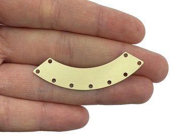 13x41mm Raw Brass Arch Connector, Multi Hole Earring Connector, Brass Moon Connector, DIY Jewelry Making Supplies, Earring Findings