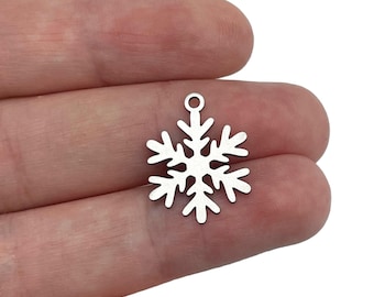 May include: A silver snowflake charm with a hole at the top for hanging.