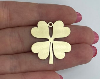 6pcs Raw Brass Clover Charm, Four Leaf Clover Charm, Brass Accessories, Earring Charms, Wholesale Jewelry Supplies