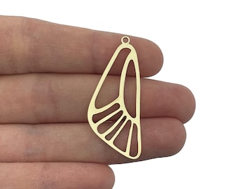 Ciondolo ad ala in ottone grezzo, pendente ad ala di farfalla tagliato al laser, componenti per orecchini in ottone, forniture per la creazione di gioielli in metallo, accessori tagliati al laser