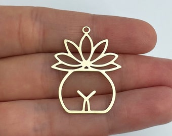 Raw Brass Female Body Charm, Female Figure Charm, Brass Charms for Jewelry Making, Laser Cut Charms, Earring Charms, Feminist Jewelry