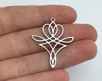 Geometrische charme van roestvrij staal, stalen bedels voor het maken van sieraden, stalen oorbelbedels, doe-het-zelf sieradencomponenten bevindingen 26x34x0.8mm