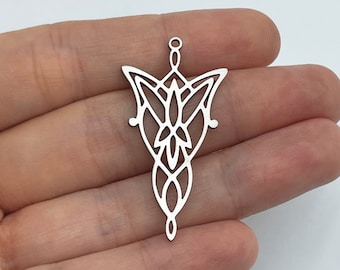 RVS Evenstar geometrische charme, stalen bedels voor het maken van sieraden, stalen oorbelbedels, doe-het-zelf sieradencomponenten bevindingen 21x41x0,8 mm