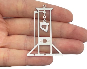 Guillotine Stainless Steel Charms, Geometric Pendants, Steel Findings, Necklace Pendants, Steel Halloween Charms, Wholesale Bulk Charms