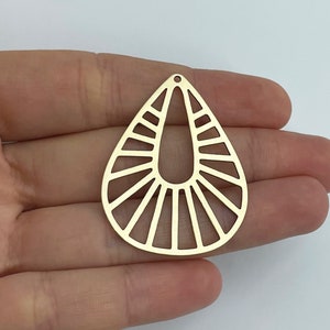 2x Raw Brass Oval Sun Charm, Brass Geometric Charms, Sunshine Charm, Laser Cut Sun Earring Charm, Geometric Charms, Jewelry Supplies