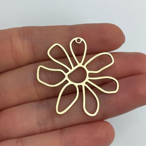 6x Messing Anhänger, Messing Anhänger, Messing Anhänger, Messing Ohrringe, Messing Anhänger, Laser Cut Messing Schmuckzubehör