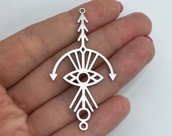 RVS geometrische oorbel charme hanger, stalen oorbel connectoren, sieraden maken benodigdheden, stalen sieraden componenten 30x58x0.80mm