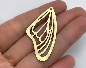 6x Fascino ala in ottone grezzo, Charm ala farfalla in ottone, Fascino orecchino ad ala, Fascino geometrico alare, Ciondolo alare, Gioielli fai-da-te Forniture per la produzione di gioielli