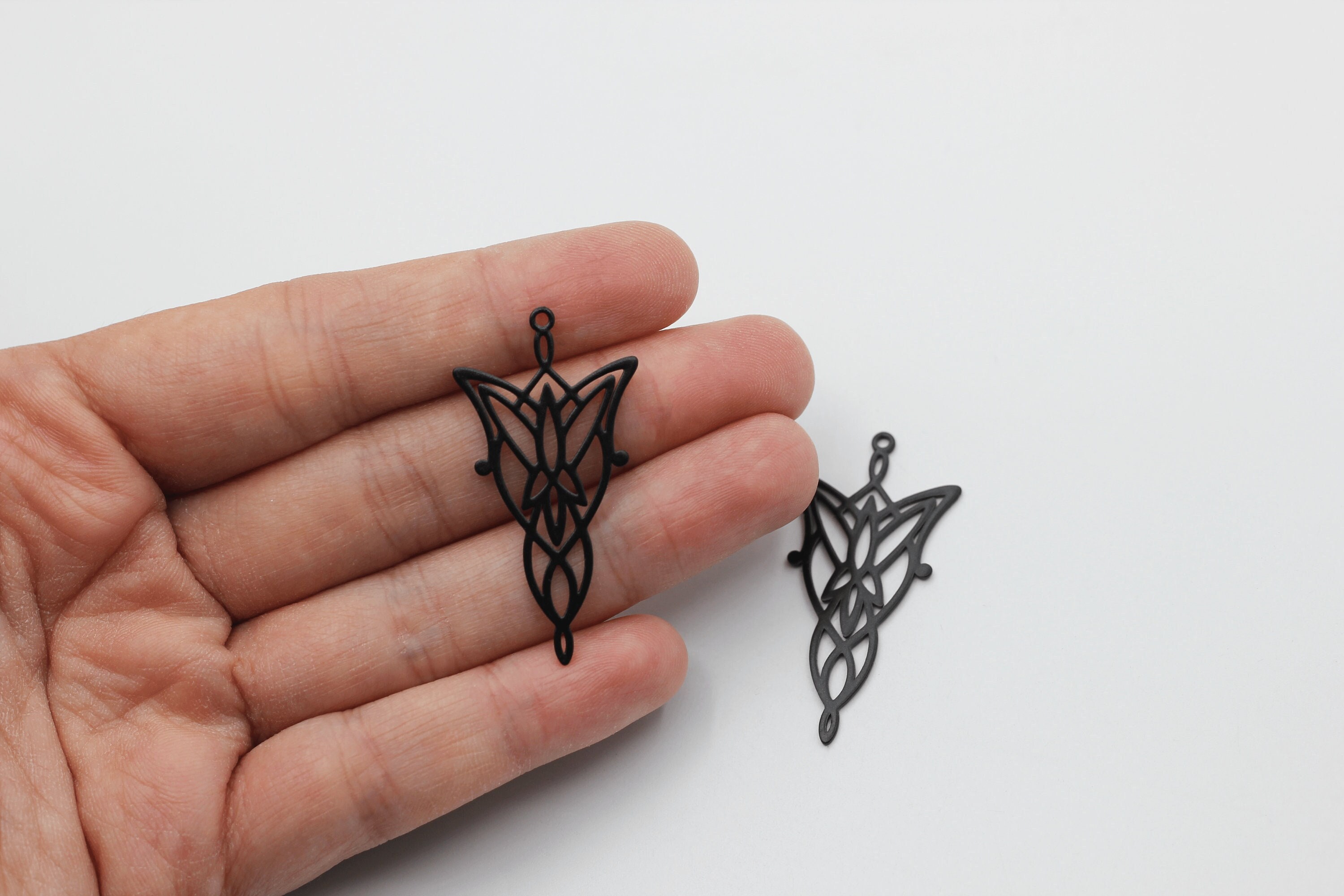 21x41mm Black Plated Geometric Charm, Steel Charms for Jewelry Making, Steel Earring Charms, DIY Jewelry Components Findings