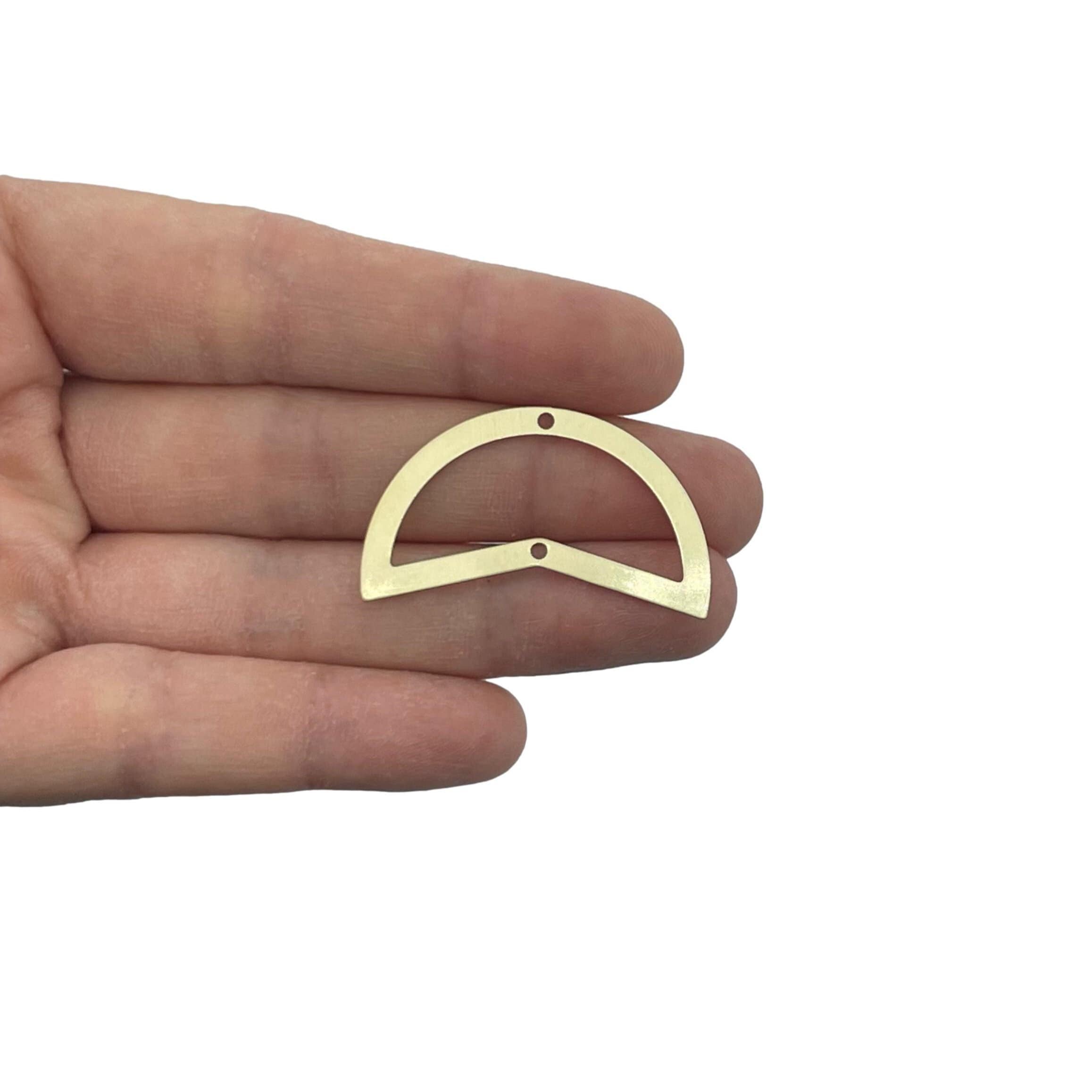 18x31mm Raw Brass Moon Connector, Open Crescent Moon Charm, Brass Moon Earrings, Raw Brass Connectors, DIY Jewelry Making Supplies