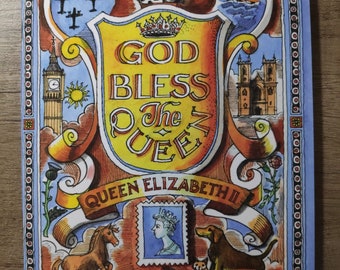 Dios bendiga a la reina - Reina Isabel II - Ilustrado por Matthew Rice - Tapa blanda - Diseñadora Emma Bridgewater