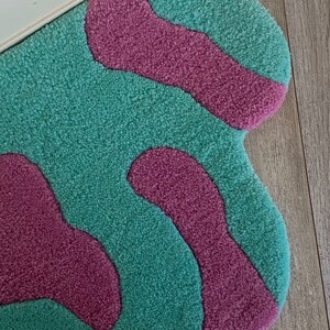Mint Pink Bubble Bedside Rug - Etsy