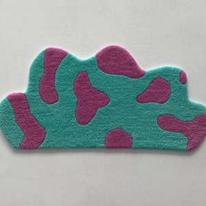 Mint Pink Bubble Bedside Rug - Etsy
