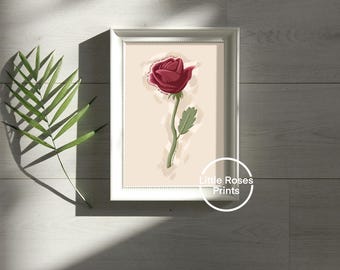 Ramo de rosas con cita de Santa Teresita para descargar en formato digital en formato PDF - Diseños católicos ilustrados - Para carteles, tarjetas, revistas, productos impresos, regalos