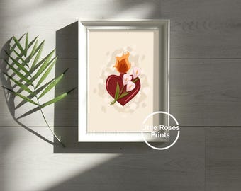 Castísimo Corazón de José Descarga digital en formato PDF - Diseños católicos ilustrados - Para carteles, tarjetas, revistas, productos impresos