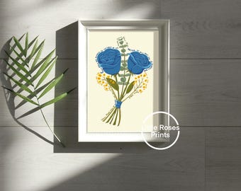 Ramo de rosas Ave María Descarga digital en PDF - Diseños católicos ilustrados - Para carteles, tarjetas, diarios, productos impresos - Regalos para el Sacram