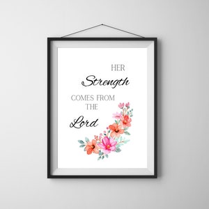 Floral Christian Verse Print: Mother's Day Scripture Gift (Digital Download)
