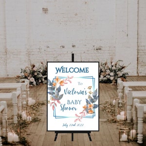 Baby Shower Welcome Sign Template, Minimalist Welcome Sign, Printable Neutral Shower Welcome Sign, Editable Welcome Sign Poster