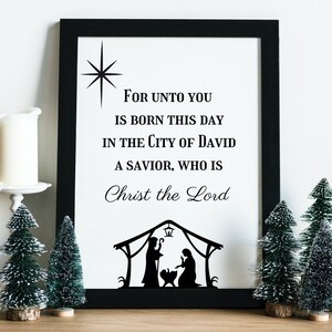 Holiday Scripture Print Christmas Bible Verse Printable Christmas Word Art For Wall Christmas Scripture Wall Art Christian Winter Home Decor