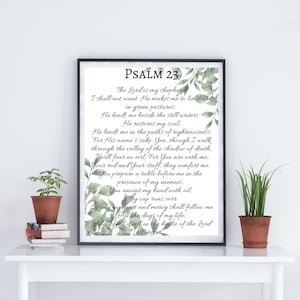 PSALM 23 Bible Verse Typography Art Christian Wall Art Printable Modern Scripture Print Christian Poster Decor Christian Wall Art Quote !