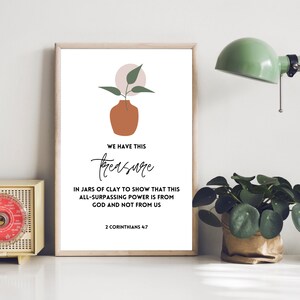 2 Corinthians 4:7 Treasure Bible Verse Scripture Minimalist Prints Bible Verse About Treasure Minimalist Scripture Quote Printable Wall Art