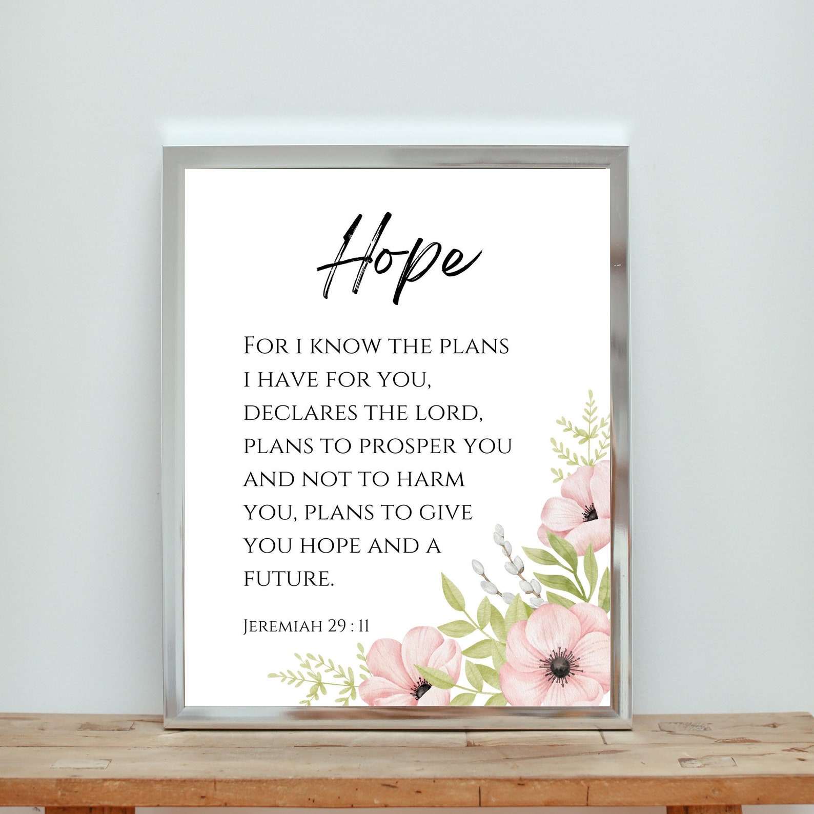 JEREMIAH 29: 11 for I Know the Plans I Have for You Hope Bible Verse ...