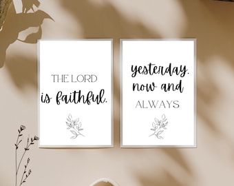 Biblical printable Biblical wall art printable Biblical printable wall art Biblical quotes wall art The Lord is faithful Biblical wall decor