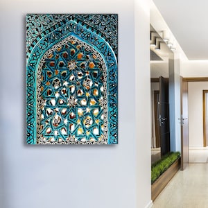 Arte da Anatólia, Arte em Azulejo Turco, Arte Çini, Janela Feita por Azulejos Arte em Parede em Tela