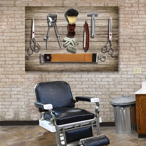 Barber Shop Vintage Barber Werkzeuge Leinwand Kunst