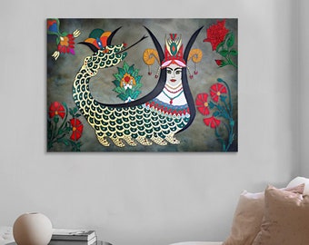 Ancient Anatolian Civilization Culture Snake Woman Sahmaran Canvas Wall Art